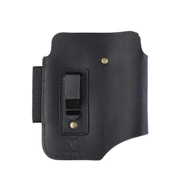 Viperade PJ15 Leather Muiltitool Sheath with Metal Belt Clip, Black