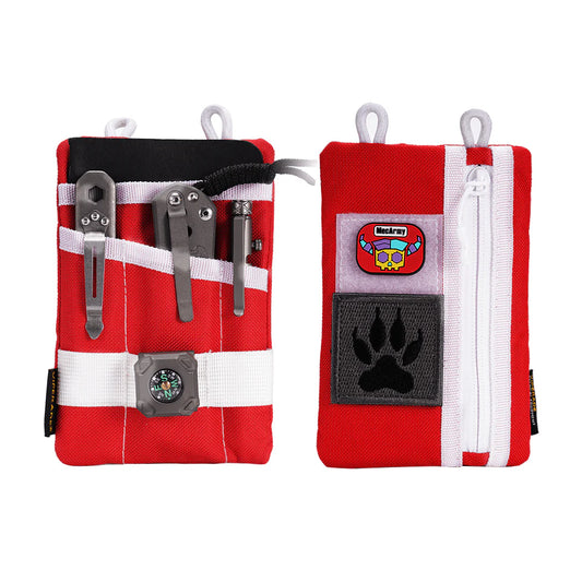 Viperade VE1-P EDC Tool Organizer Pouch with Velcro for Patches, Red