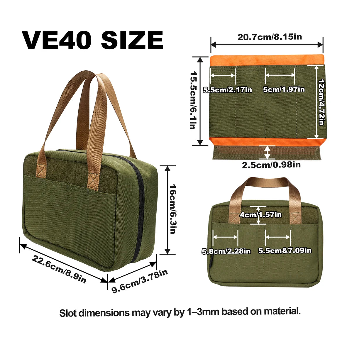 Viperade VE40 Ultimate 40-Slot EDC Knife Organizer & Tool Storage Case, Grey