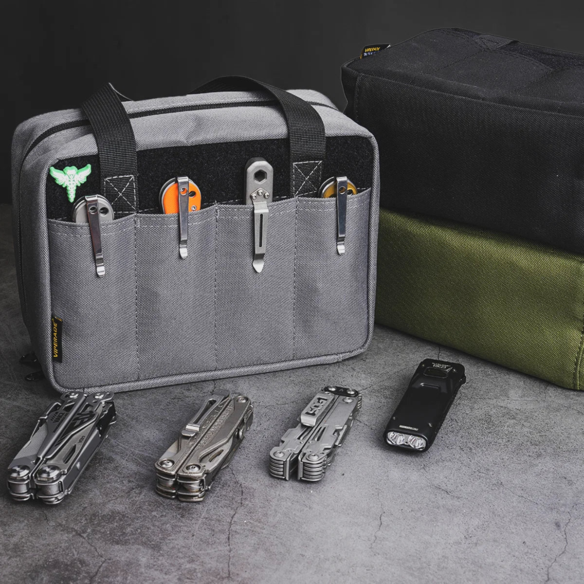 Viperade VE40 Ultimate 40-Slot EDC Knife Organizer & Tool Storage Case, Grey