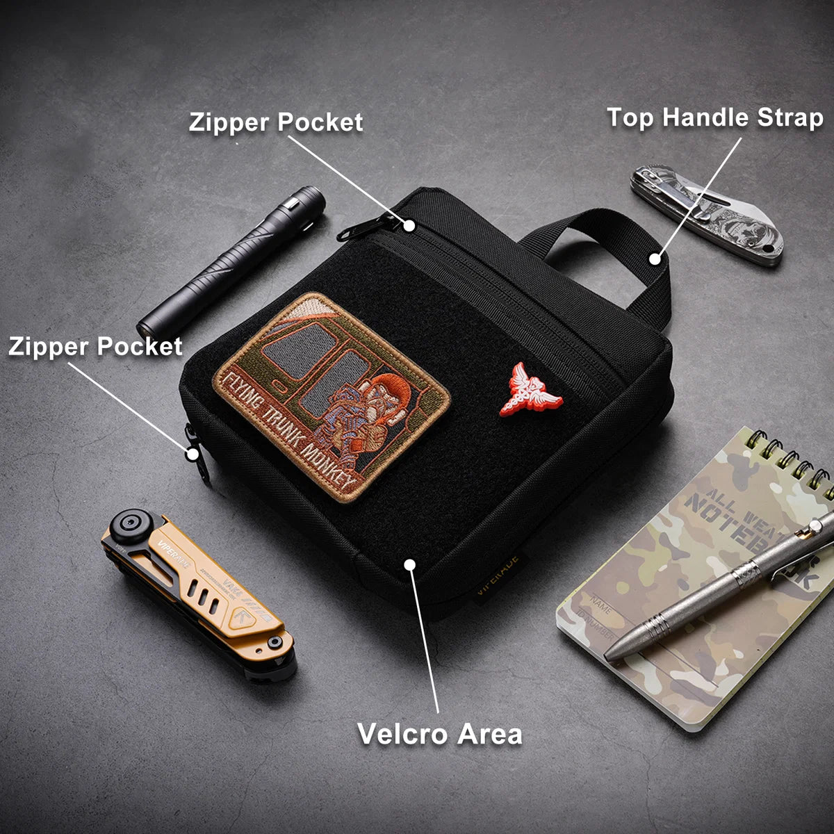 Viperade VE41 8-Slot EDC Knife Pouch, Black