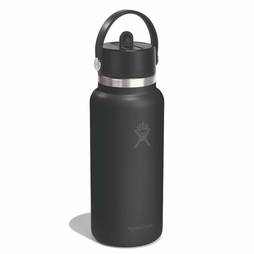 Hydro Flask Wide Mouth with Flex Straw Cap 32oz, Tonal Black