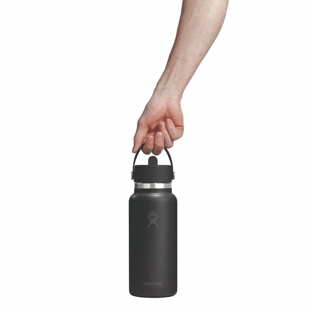 Hydro Flask Wide Mouth with Flex Straw Cap 32oz, Tonal Black