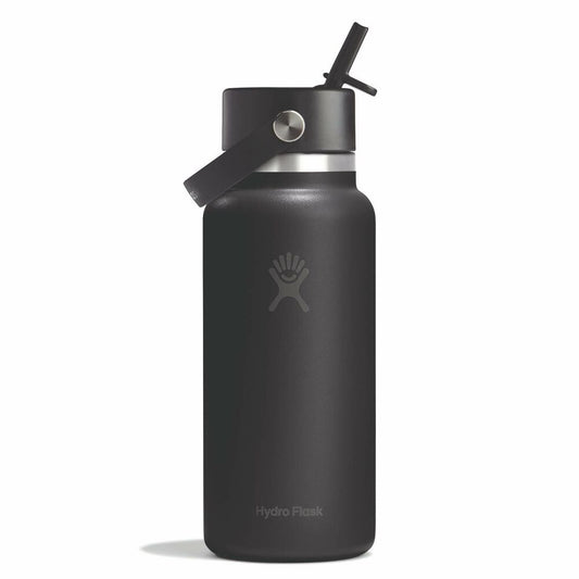 Hydro Flask Wide Mouth with Flex Straw Cap 32oz, Tonal Black