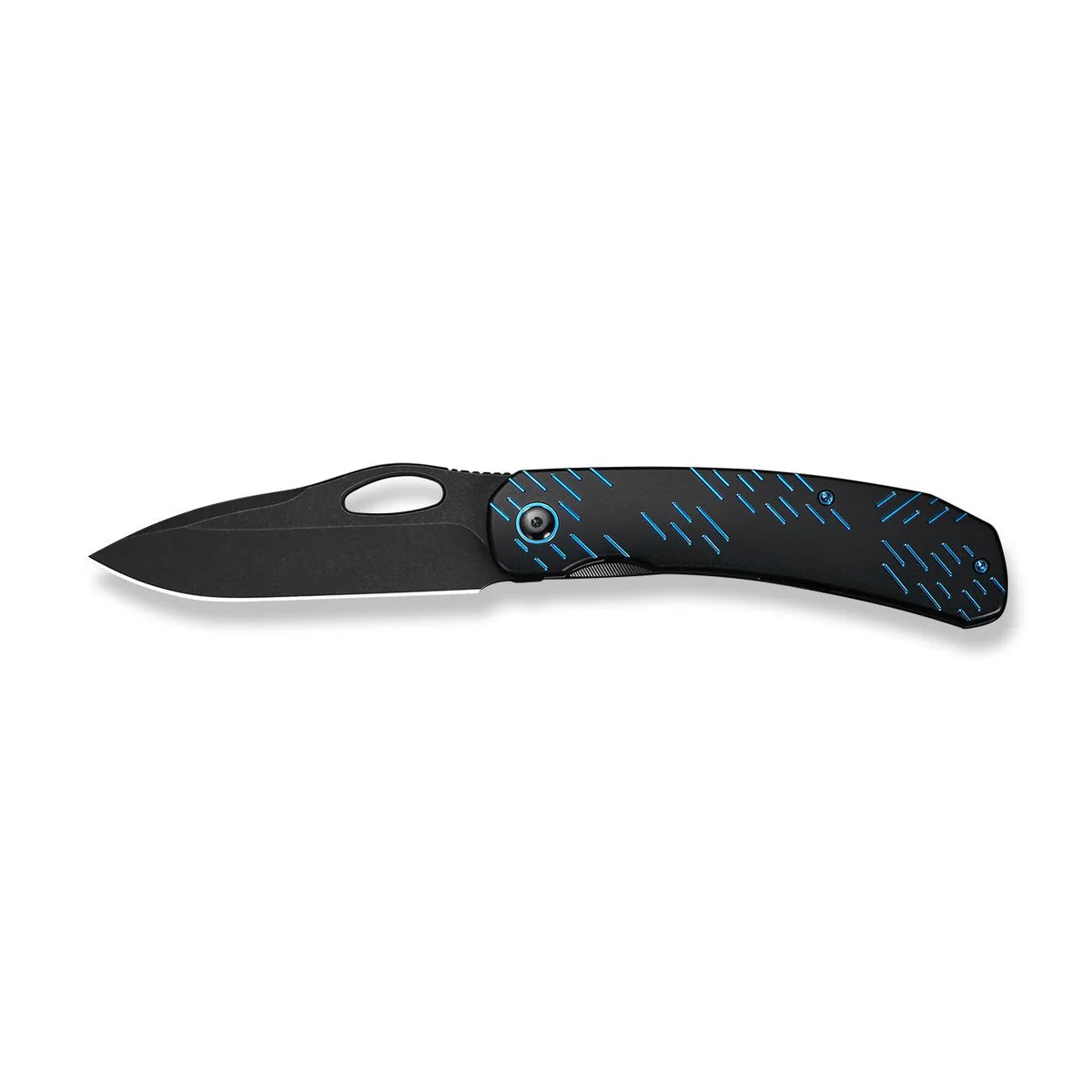 WEKNIFE Inmate, Black Titanium With Blue Raindrops / Black Stonewashed
