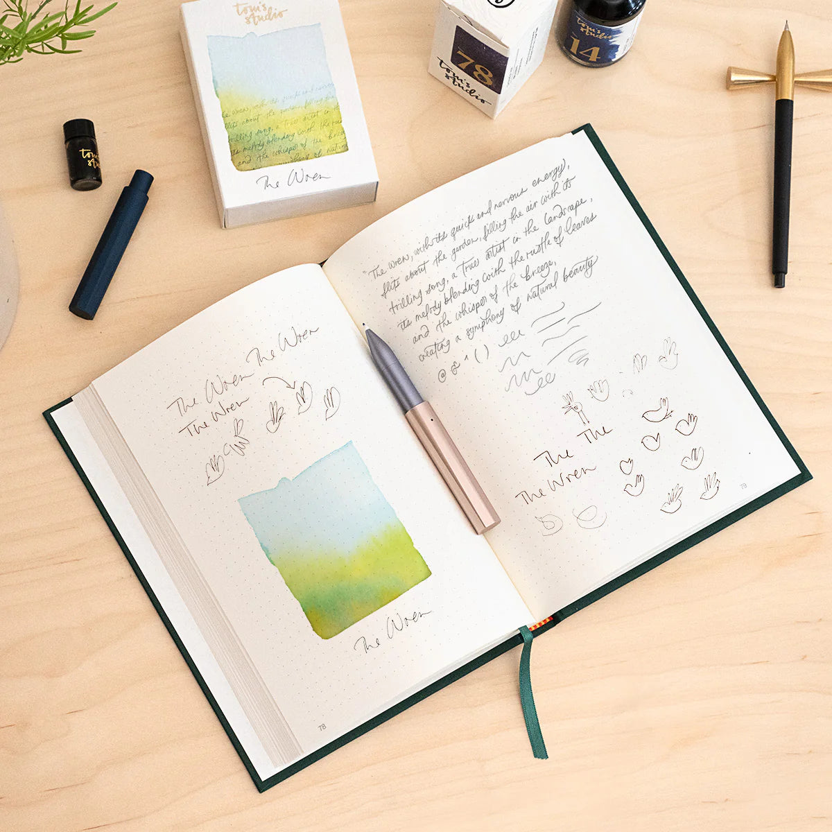 Tom’s Studio The Wren Refillable Writing Pen, Blush