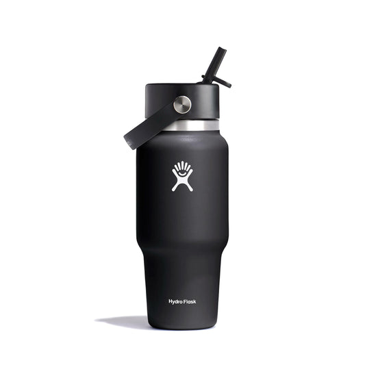 Hydro Flask Wide Flex Straw Travel Bottle 24oz, Black