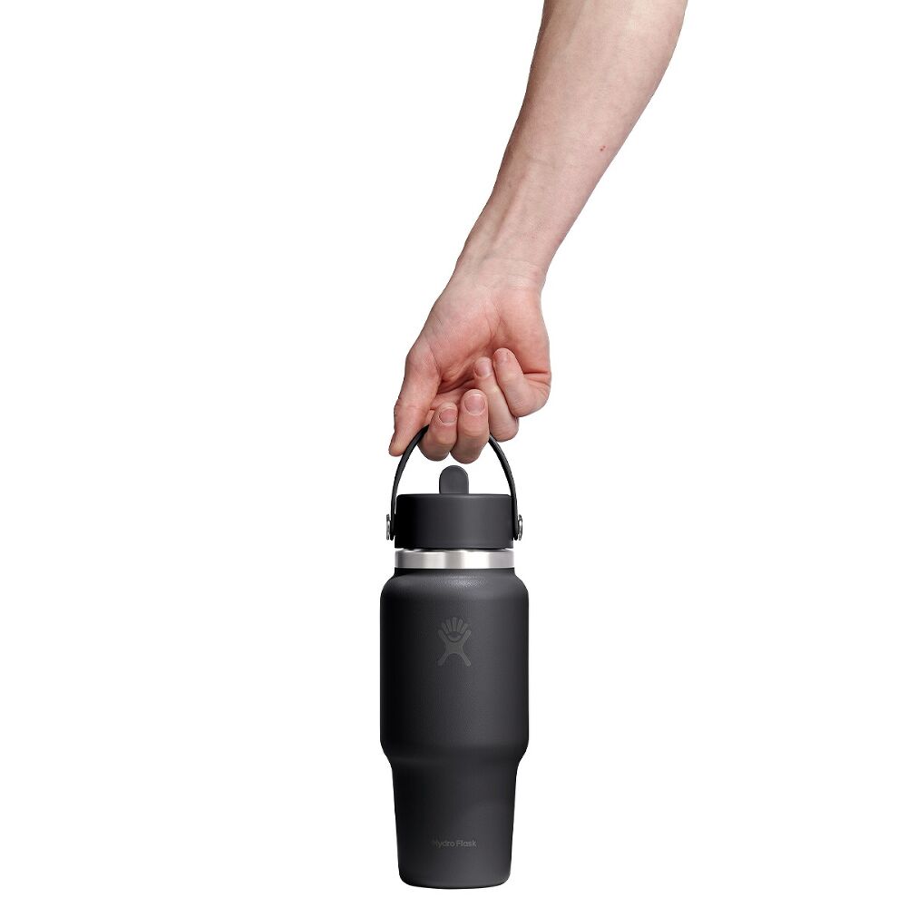 Hydro Flask Wide Flex Straw Travel Bottle 24oz, Tonal Black
