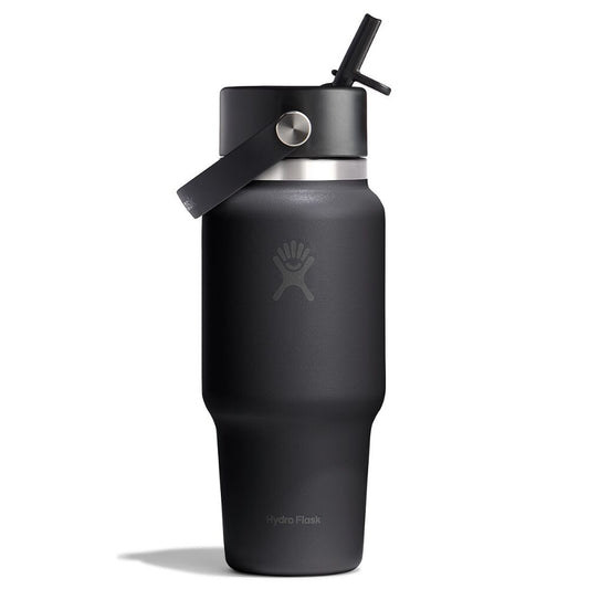 Hydro Flask Wide Flex Straw Travel Bottle 24oz, Tonal Black