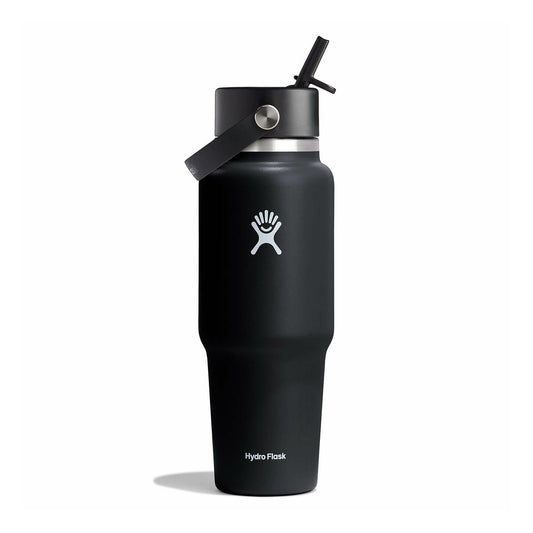 Hydro Flask Wide Mouth Travel Bottle with Flex Straw Cap 32oz, Black