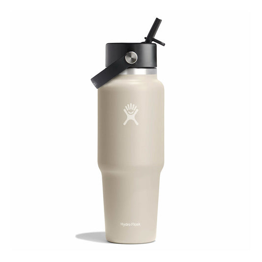 Hydro Flask Wide Mouth Travel Bottle with Flex Straw Cap 32oz, Oat