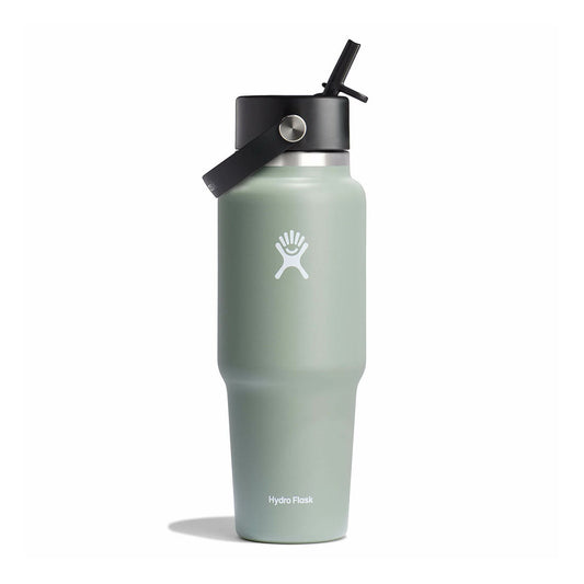 Hydro Flask Wide Mouth Travel Bottle with Flex Straw Cap 32oz, Agave