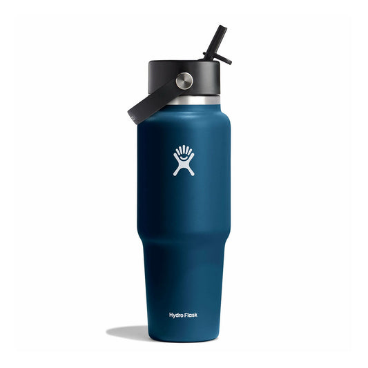 Hydro Flask Wide Mouth Travel Bottle with Flex Straw Cap 32oz, Indigo