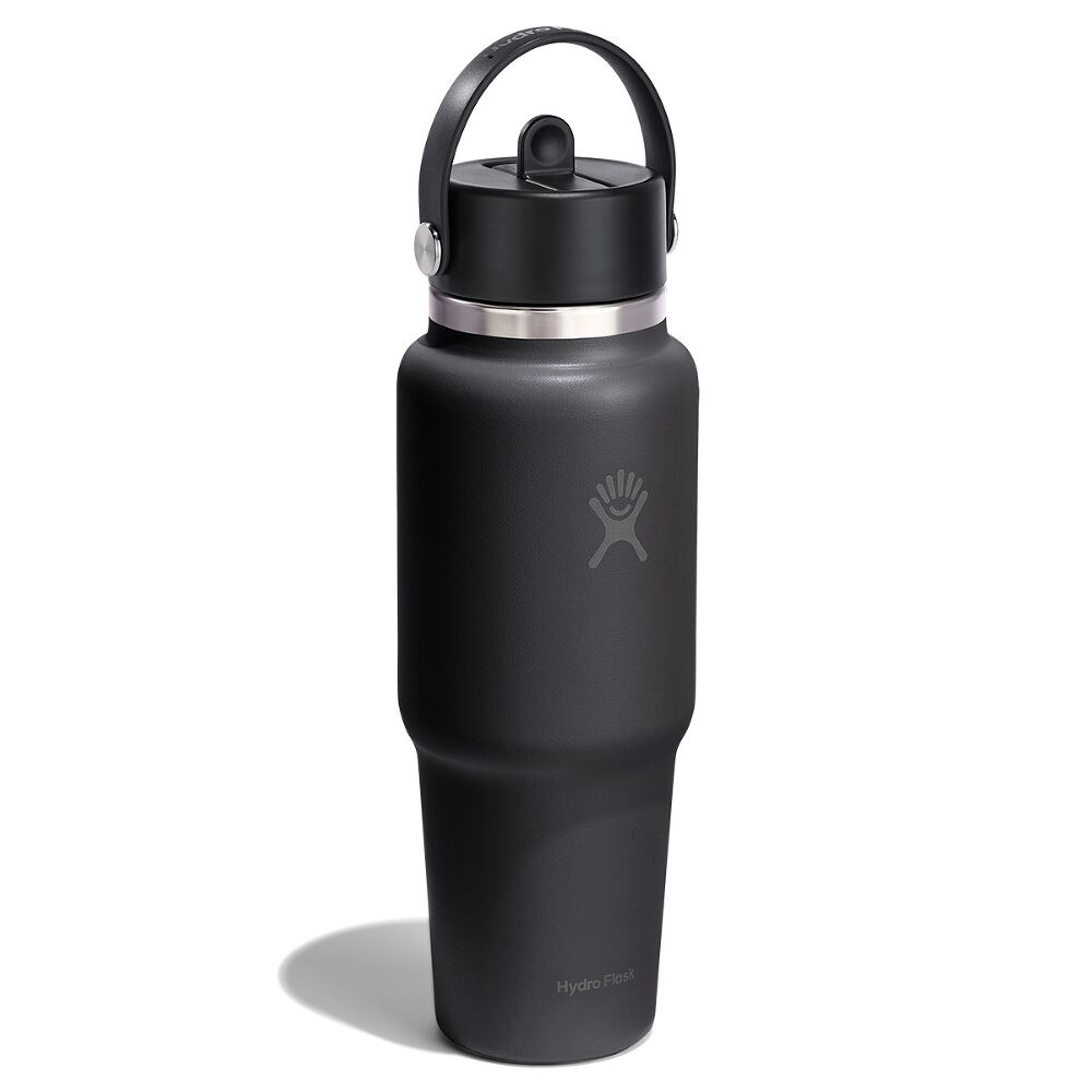 Hydro Flask Wide Flex Straw Travel Bottle 32oz, Tonal Black