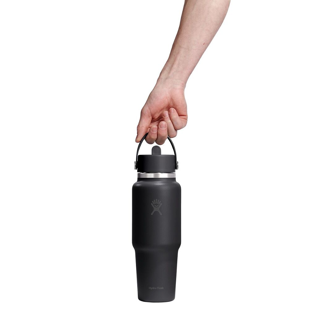 Hydro Flask Wide Flex Straw Travel Bottle 32oz, Tonal Black