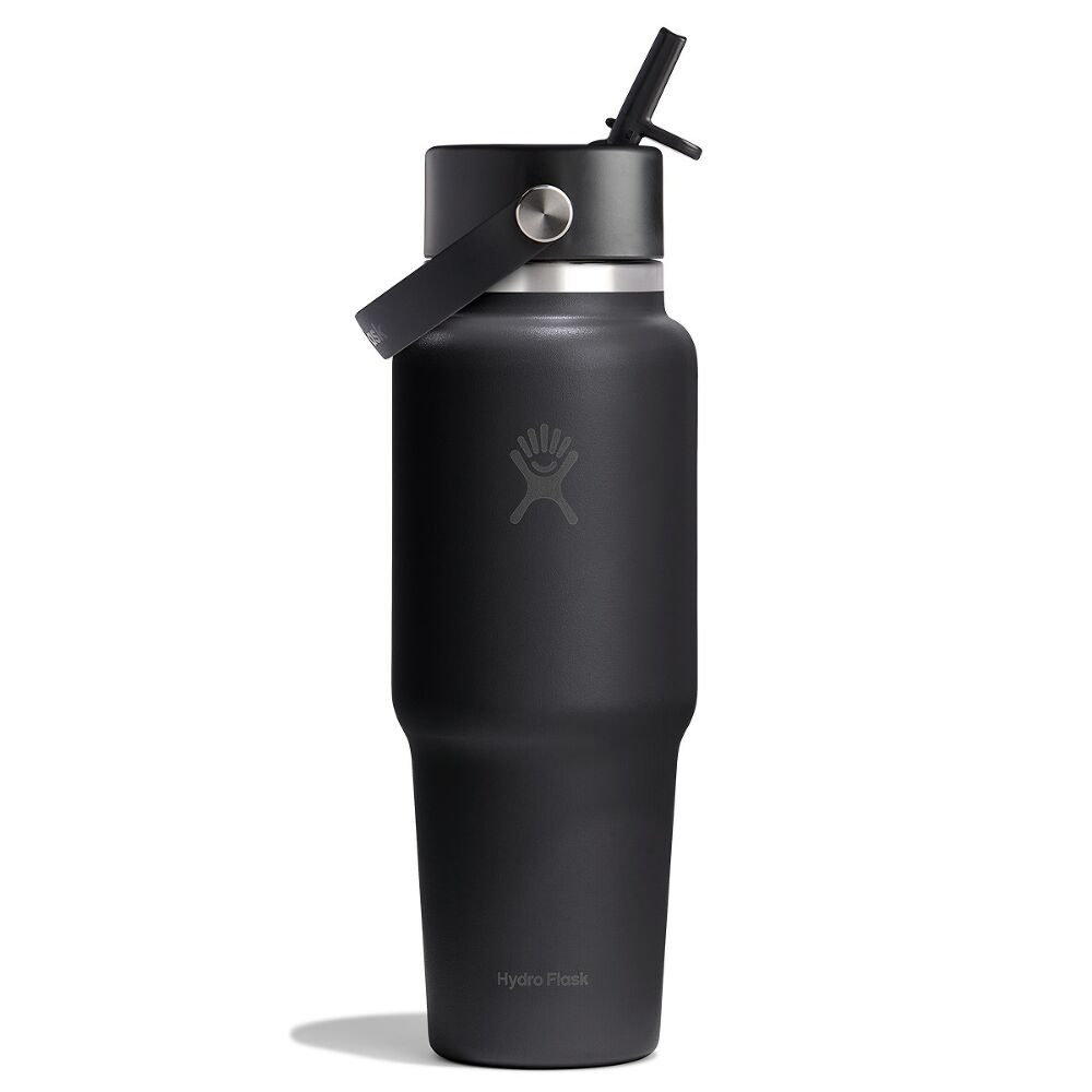 Hydro Flask Wide Flex Straw Travel Bottle 32oz, Tonal Black