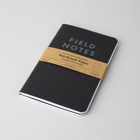 Field Notes Pitch-Black, Pocket (2-pakk)-Goodnotes.no